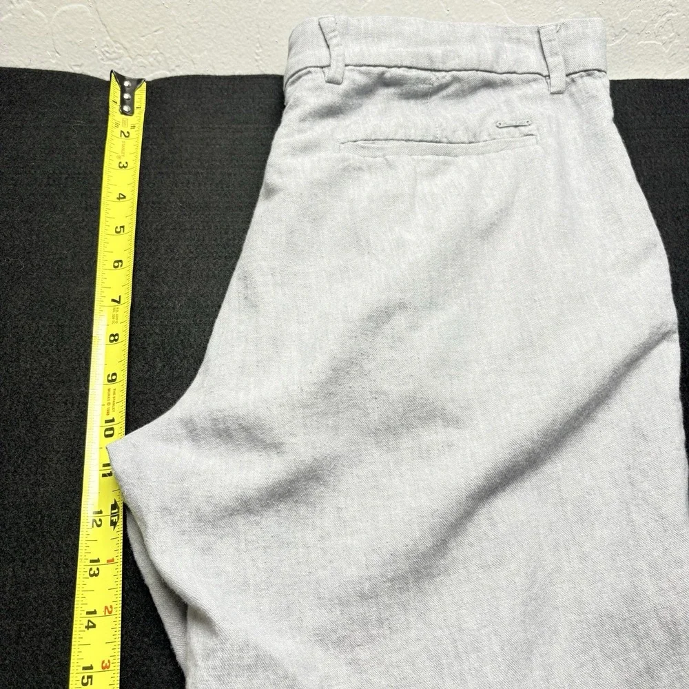 PORTER & ASH Men Linen Blend Pants Sz 34 Gray Coastal Beach Preppy Resort 8a-4